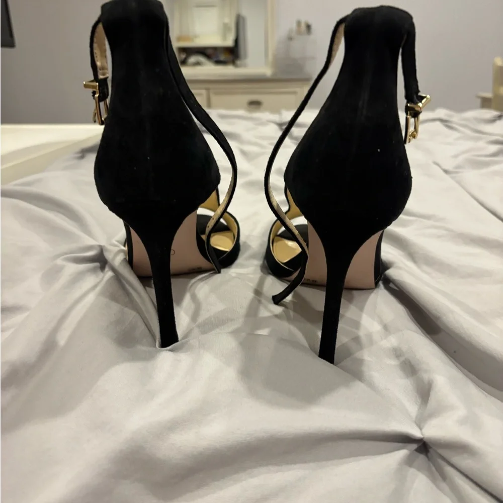 Jessica Simpson Black Stiletto Peep Toe Heels - Picture 3 of 6
